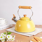 ROCKURWOK Whistling Tea Kettle, Tea Pot All Stovetop Safe, 2.7 Quart Yellow - Image 2