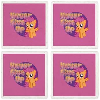 CafePress MLP Scootaloo Never Give Up Tumbled Stone - Set of 4 Coasters Set of 4 by CafePress