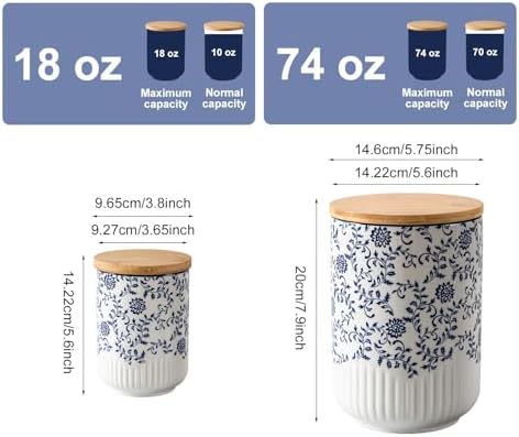 2 Pcs 74/18 oz Ceramic Canisters Sets for Kitchen - Image 4