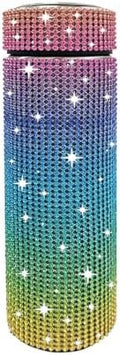 17 oz Bling Stainless Steel Water Bottle Rhinestone Vacuum Water Bottle Glitter Bottles Diamond Vacuum Flask Mug Gift Girls Women (500ml),Colorful by Unknown