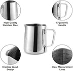 Neretva 20 Bar Espresso Machine with Milk Frothing Steam Wand & Milk Frothing Pitcher Jug Cup 350ML - Image 3