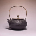 Handmade Cast Iron Tetsubin Teapot 1.2L Uncoated Pig Iron Kettle With Heat Retention For Loose Leaf Tea Brewing - Image 5