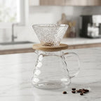 850ml Pour Over Coffee Maker Set with Wooden Stand | Manual Drip Coffee Brewer with Glass Carafe & Reusable Filter | Hand Brew Coffee Maker for Home, Office, Kitchen & Café - Image 2