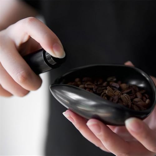 for Coffee Bean Dosing Cup, RDT Spray Bottle and Spoon Three-piece Set, Coffee Bar Accessories, Ceramic Dosing Container (Black) by Unknown