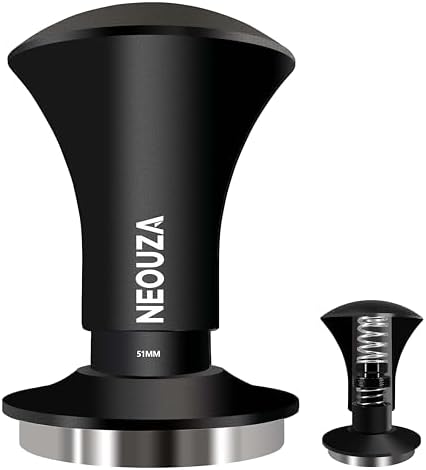 NEOUZA Espresso Tamper V2 50.8mm Dual Calibrated Spring Loaded for Coffee Machine Portafilter, Anti Pressure Deflection, Refined Handle, Stainless Ripple Base by NEOUZA