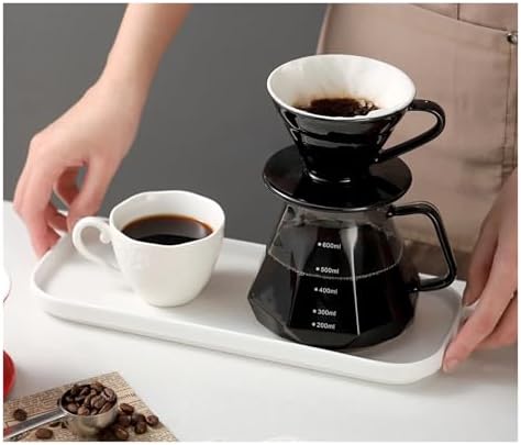 Ceramic Coffee Filter Cup Reusable Filters V Style Maker Conical Hand Flush Single Drip Barista Tool(Black) - Image 4