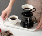 Ceramic Coffee Filter Cup Reusable Filters V Style Maker Conical Hand Flush Single Drip Barista Tool(Black) - Image 4