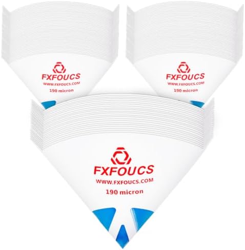 FXFOUCS 500 Pack of Premium Paint Strainers with 190 Micron Fine Mesh Filters - 3D Printing Ultra-Flow Blue Nylon Cone Strainers for Paint and Fluid Filtration by FXFOUCSTOOLS