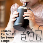 CUPKIN Toddler Tumblers, The Original 12 oz Stackable Stainless Steel Cups, Set of 2 Powder Coated Insulated Kids Water Bottle Alternative + BPA Free Lids + Silicone Straws (Polignac + Potpourri) - Image 6