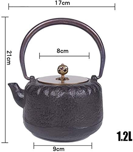 Cast Iron Teapot Tea Kettle Tea Pot,Japanese Style Tetsubin Tea Kettle 1.2L | Cast Iron Tea Kettle To Keep Tea Warm | Retro Precipice Pattern Iron Kettle - Image 3