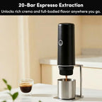 Portable Espresso Machine, Self-Heating Travel Coffee Maker with Double-Walled SUS316 Cup,20 Bar Patented Hydraulic System,PD 3.0 Fast Charge,Cold Brew Mode,for Ground Coffee&NS Capsules,Black - Image 3