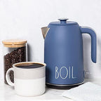 Rae Dunn Electric Hot Water Kettle - Stainless Steel Coffee Maker, Tea Kettle, Swivel Base, With Automatic Shut Off Boil-Dry Protection, Easy Pour Pitcher, 1500 Watt Boiling Power, 1.7 Liters, Navy - Image 6