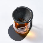 Ceramic Tea Strainer with 50 Micron Nano Filter – No Hole Gongfu Tea Infuser with Iron Stand – Enhances Flavor, Softens Water, Filters Tea Dust – Japanese Zen Style, Black Clay - Image 5