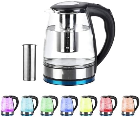 1.8L Electric Glass Kettle with Tea Infuser, 1200W Fast Boiling Tea Maker by Unknown