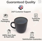 Large Stoneware Coffee Mugs Set of 4, 15.6 oz Coffee Cups with Reactive Glaze, Lead-Free, Dishwasher & Microwave Safe, Stain Resistant for Cocoa, Latte, Cappuccino & Tea, Dark Gray - Image 4