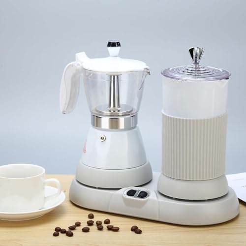 Smart Household Coffee Maker, With Milk Frother&Steamer, Electric Moka Pot&Milk Foaming Machine Dual Use, for Home & Office by Unknown
