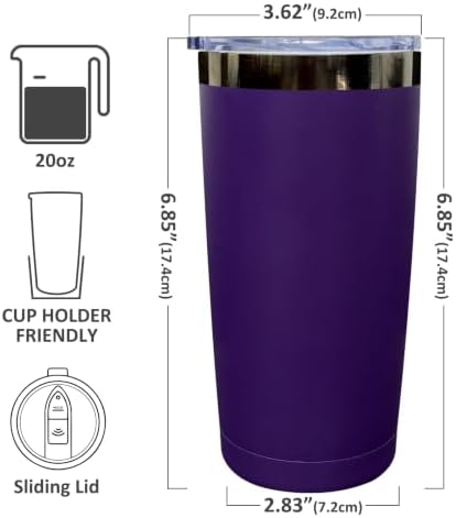 20 oz Tumbler Bulk Stainless Steel Tumblers with Lids and Straws Purple - Image 2