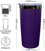 20 oz Tumbler Bulk Stainless Steel Tumblers with Lids and Straws Purple - Image 2
