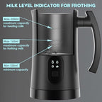 Electric Milk Frother 4 in 1 Milk Steamer 11.8oz 350ml Automatic Hot and Cold Foam Maker with 304 Stainless Steel Interior for Latte Cappuccino Macchiato Coffee Hot Chocolate - Image 3