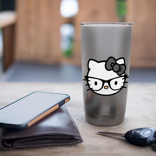 Hello Kitty Nerd Glasses Black Stainless Steel Insulated Tumbler - Image 7