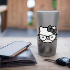 Hello Kitty Nerd Glasses Black Stainless Steel Insulated Tumbler - Image 7