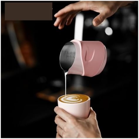 400ml Handleless Milk Frothing Pitcher Espresso Steaming Pitcher Frother Jug with Silicone Sleeves Barista Tools(Pink) - Image 3