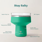 REDUCE Saltini 16oz Margarita Tumbler - Insulated Cocktail Glass with Lid - Image 3