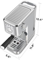 CHULUX Kompatto Espresso Machine 20 Bar with Milk Frother, Stainless Steel Automatic Espresso Coffee Machine for Home Latte & Cappuccino Maker, 40oz Removable Water Tank, 1350W - Image 6
