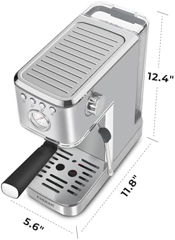CHULUX Kompatto Espresso Machine 20 Bar with Milk Frother, Stainless Steel Automatic Espresso Coffee Machine for Home Latte & Cappuccino Maker, 40oz Removable Water Tank, 1350W - Image 6