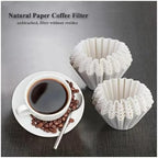 Coffee Filters Paper Drip Type Hand Brew Coffee Wood Pulp Filter Drip Paper Ripple Type Origami Cake Bowl Filter Cup 100PCS(Medium white) - Image 4