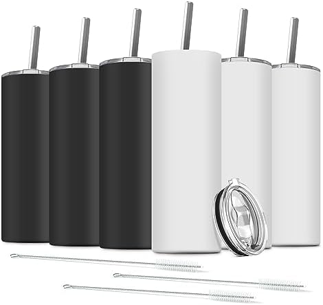 Tumbler with Straw and Lid, Insulated Coffee Travel Mug Tumbler 20 oz Stainless Steel Double Wall Reusable for Iced Drink, Women and Men Gift, Home Office, Outdoor by Deitybless