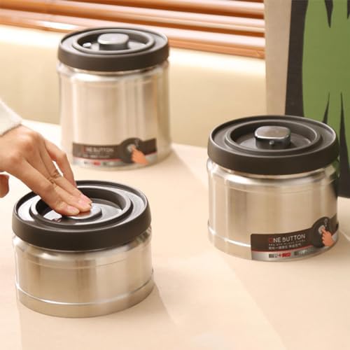 Airtight Coffee Container Stainless Steel Storage Canister Can Storage Sealed Kitchen Food Organizer Beans Vacuum Beans Jar Airtight - Image 4