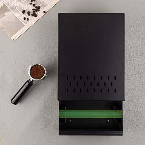 Espresso Knock Box Drawer Large Coffee Grounds Container Stainless Steel Coffee Knock Box Espresso Accessories Espresso Puck Knock Box Espresso Dump Bin Coffee Bar Accessories (BLACK) - Image 5
