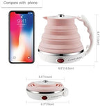 Food Grade Silicone Portable Collapsible Electric Travel Kettle (Pink) - Image 3