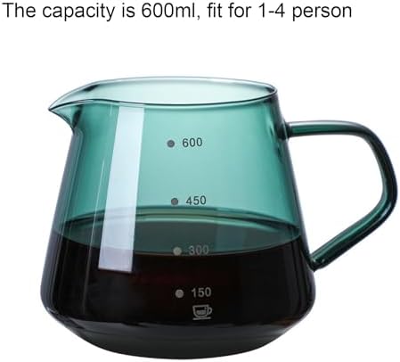 Pour Over Coffee Maker Set, 600ML Glass Carafe Coffee Server with Dripper - Image 3