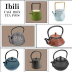 IBILI 40 Oz India Red Floral Cast Iron Teapot | Made in Spain | Stainless Steel Infuser, Enameled Interior, Stovetop & Induction Compatible, Japanese Kettle for Loose Leaf Tea, Tetsubin Design, Red - Image 3