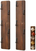 Wooden Coffee Mug Holder Wall Mount, Practical Mug Rack Wall Mounted, 2 Pack 12 Hooks Storage Shelf for Home Office Dining Room Kitchen Bar by Unknown