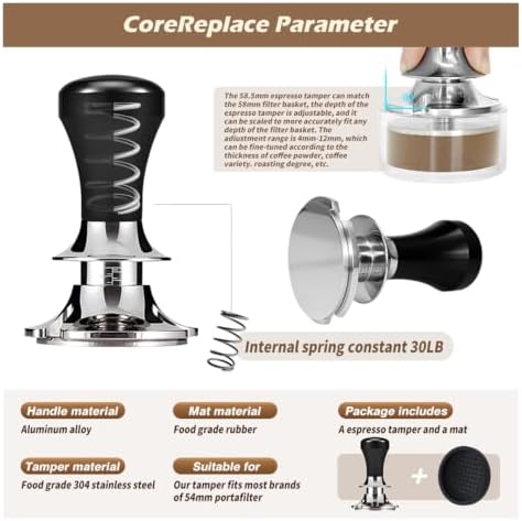 Coffee Tamper Constant Pressure 51MM 53MM 58MM Flat Base - Image 7
