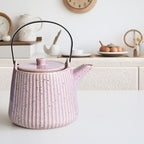 Yundu Ceramic Teapots for Tea, 1000ml/33.8oz Tea Pot with Infusers for Loose Tea, Striped Tea Pot with Removable Tea Infuser - Reactive Pueple - Image 5