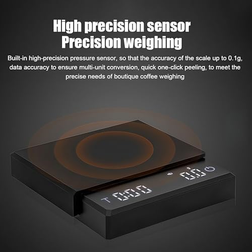 Compact Coffee Scale with Timer, Rechargeable Digital Espresso Scale with 0.1g Readability, Small Coffee Scale for Espresso, Pour Over, Kitchen & Travel Brewing - Image 5