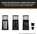 KRUPS Simply Brew Coffee Maker - Multi-Serve 4-in-1 with Stainless Steel Travel Tumbler, Black, 14oz - Image 2