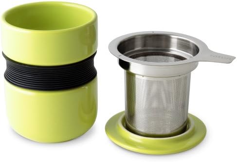 FORLIFE Curve Asian Style Tea Cup with Infuser and Lid 12 ounces, Lime - Image 2