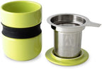FORLIFE Curve Asian Style Tea Cup with Infuser and Lid 12 ounces, Lime - Image 2