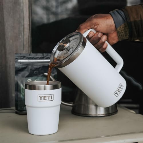 YETI Rambler 34 oz. French Press Coffee Maker, (1) 16 oz Travel Bottle, Stainless Steel, White - Image 6