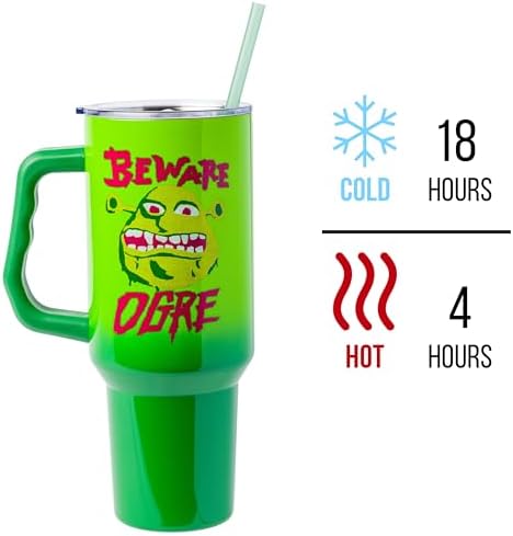 Silver Buffalo Shrek Beware Ogre, Stainless Steel Tumbler, 40oz - Image 3