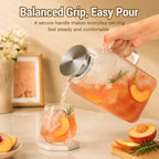 1 Gallon Glass Pitcher Thickened Square Striped Borosilicate Glass - Image 6