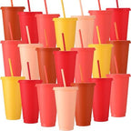Honeydak 30 Pack Plastic Cups with Lids Straws,Fall Color by Honeydak
