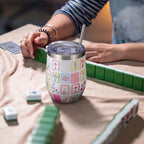 Patelai 4 Pcs 12oz Mahjong Tumbler with Lid 12oz,Bright Style - Image 6