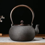 Cast Iron Teapot, Stovetop Safe Tea Kettle With handle, Asian Style Handmade Tea Pot For Home Camping Outdoor Use(1.2L, BlackS) by Unknown