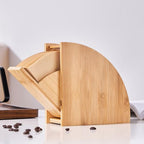 Coffee Filter Stand Large Capacity Wood Holder for Counter Storage - Image 4